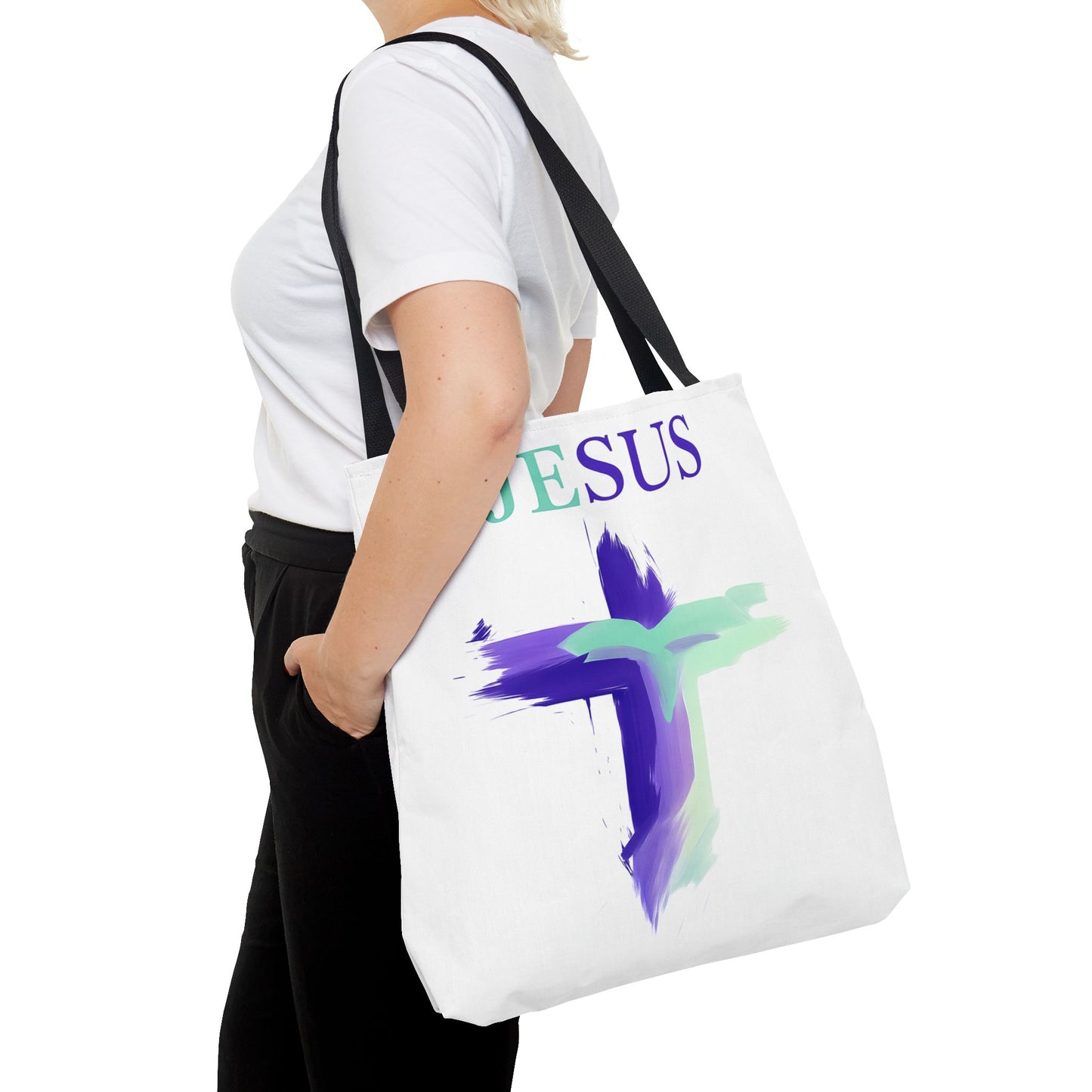 Colorful Modern Christian Tote Bag, Gift For Her, Uplifting Message, Faith Based Accessory