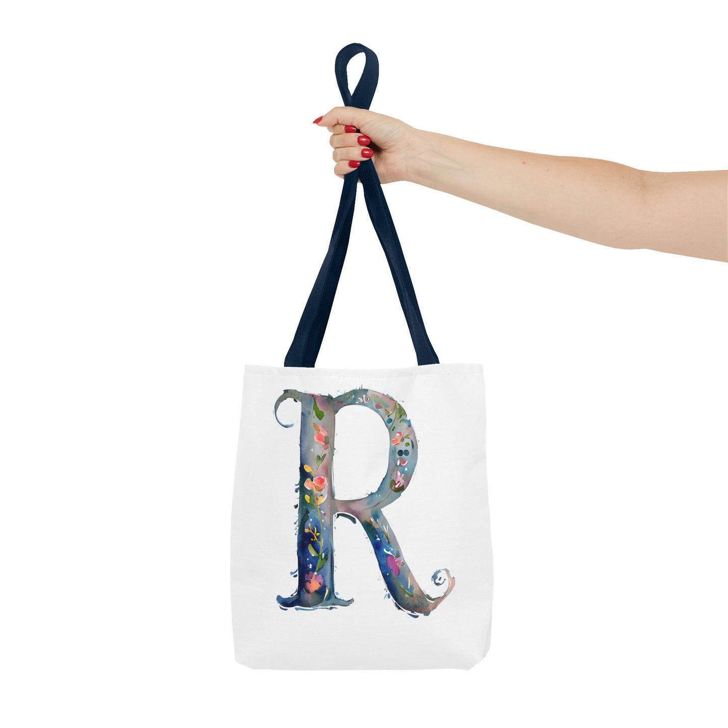 Watercolor Alphabet 'R' Tote Bag, Stylish Everyday Carryall