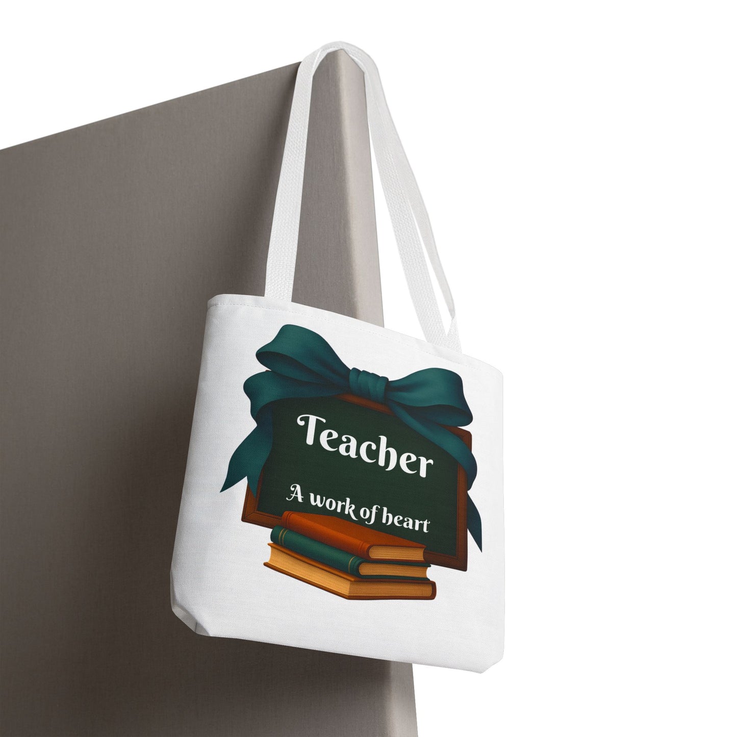 Personalize Unisex Teacher Appreciation Tote Bag, Gift for Educators, Back to School, Messy Coquette Design