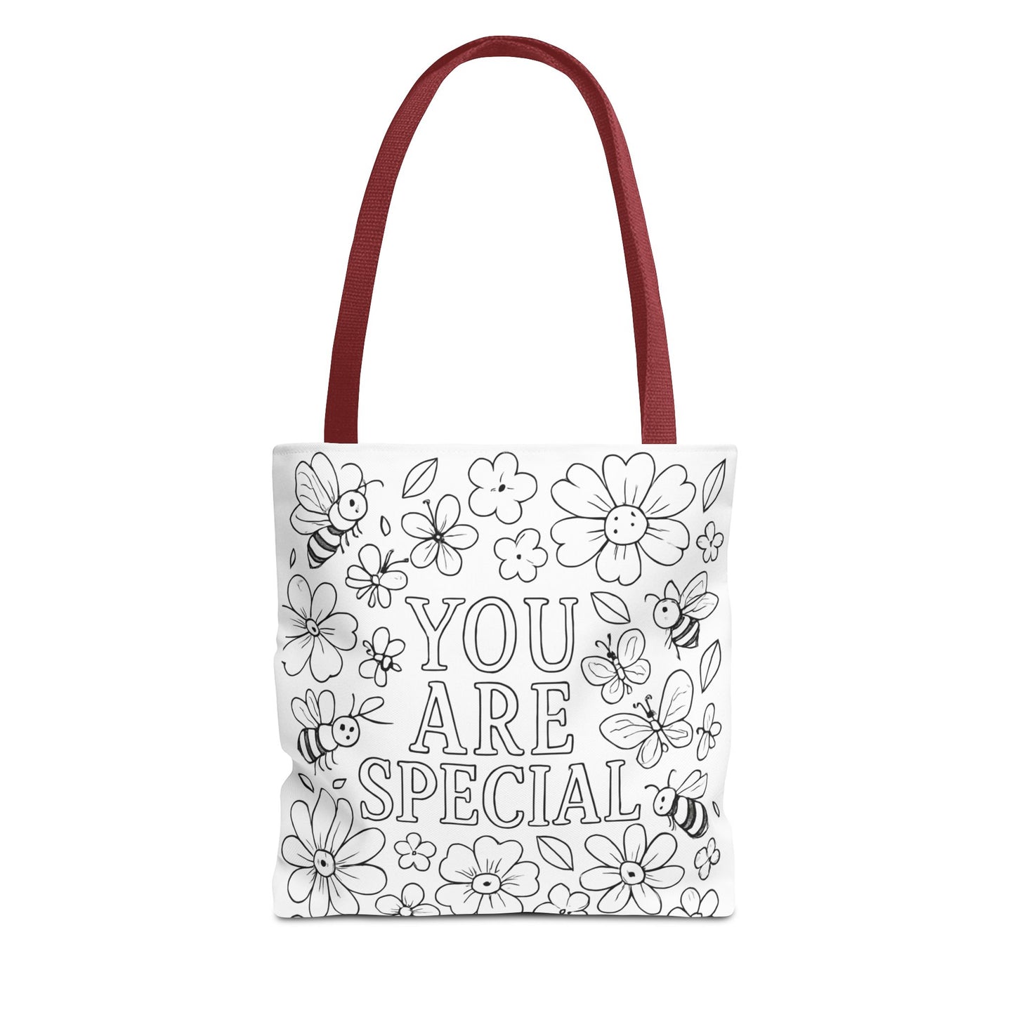 You Are Special Coloring Page Tote Bag, Eco-Friendly Kids Gift, Everyday Use, Summer Accessory, Motivational Design