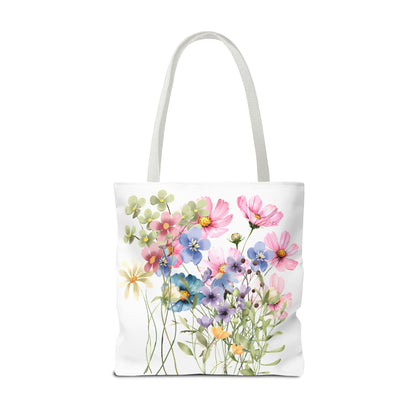 Pastel Floral Tote Bag - Pretty Wildflower Design, Reusable Eco-Friendly Shopping Bag, Gift for Her, Summer Accessory, Beach Bag