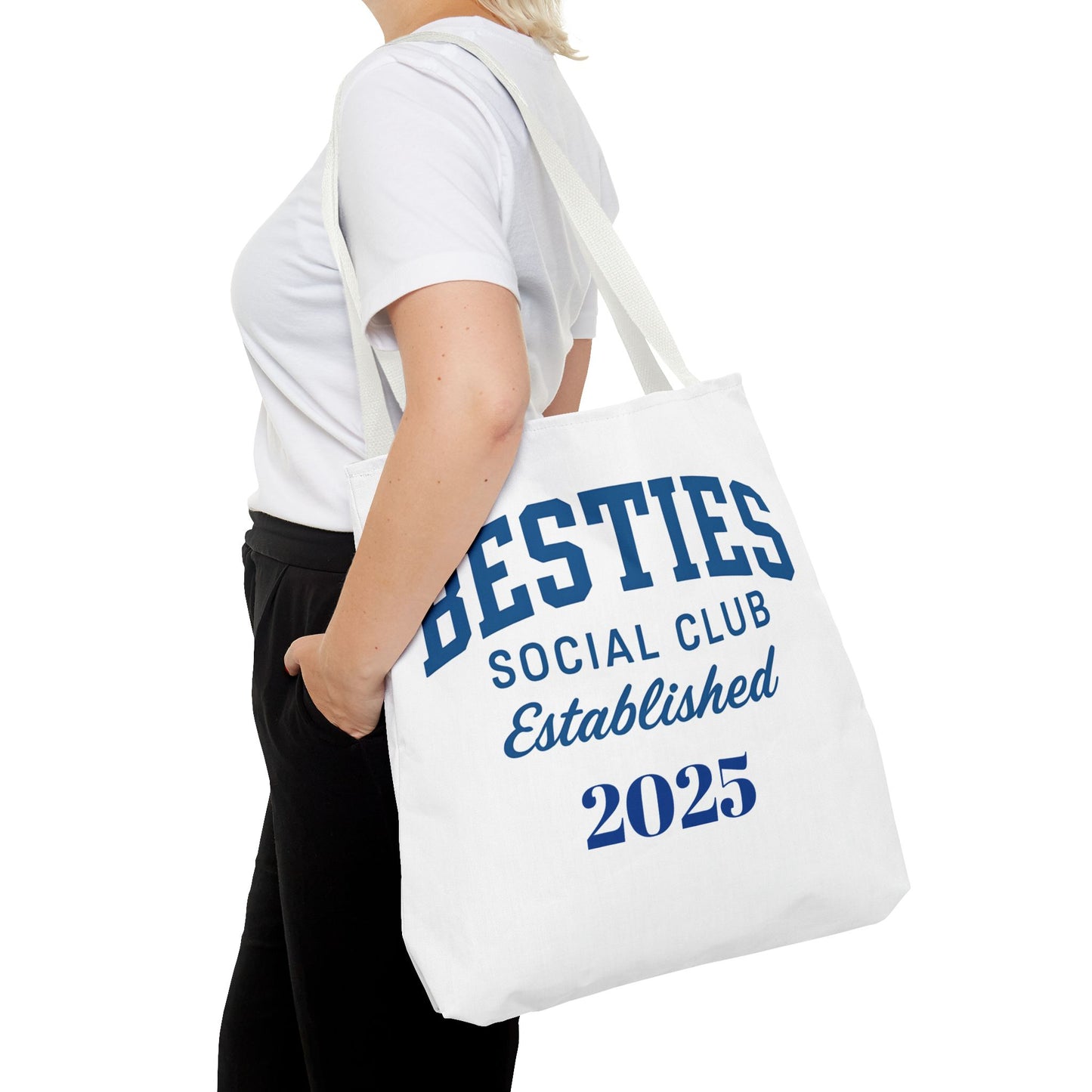 Personalize Besties Social Club Tote Bag - Perfect for Friendships, Gift for Best Friends, Everyday Use Polyester Bag