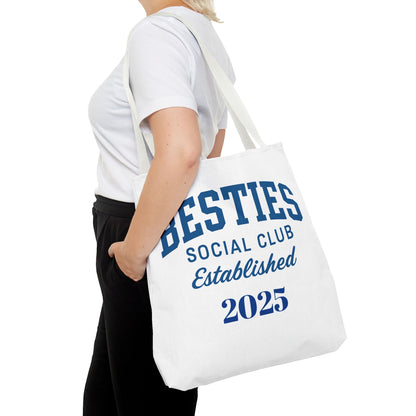 Personalize Besties Social Club Tote Bag - Perfect for Friendships, Gift for Best Friends, Everyday Use Polyester Bag