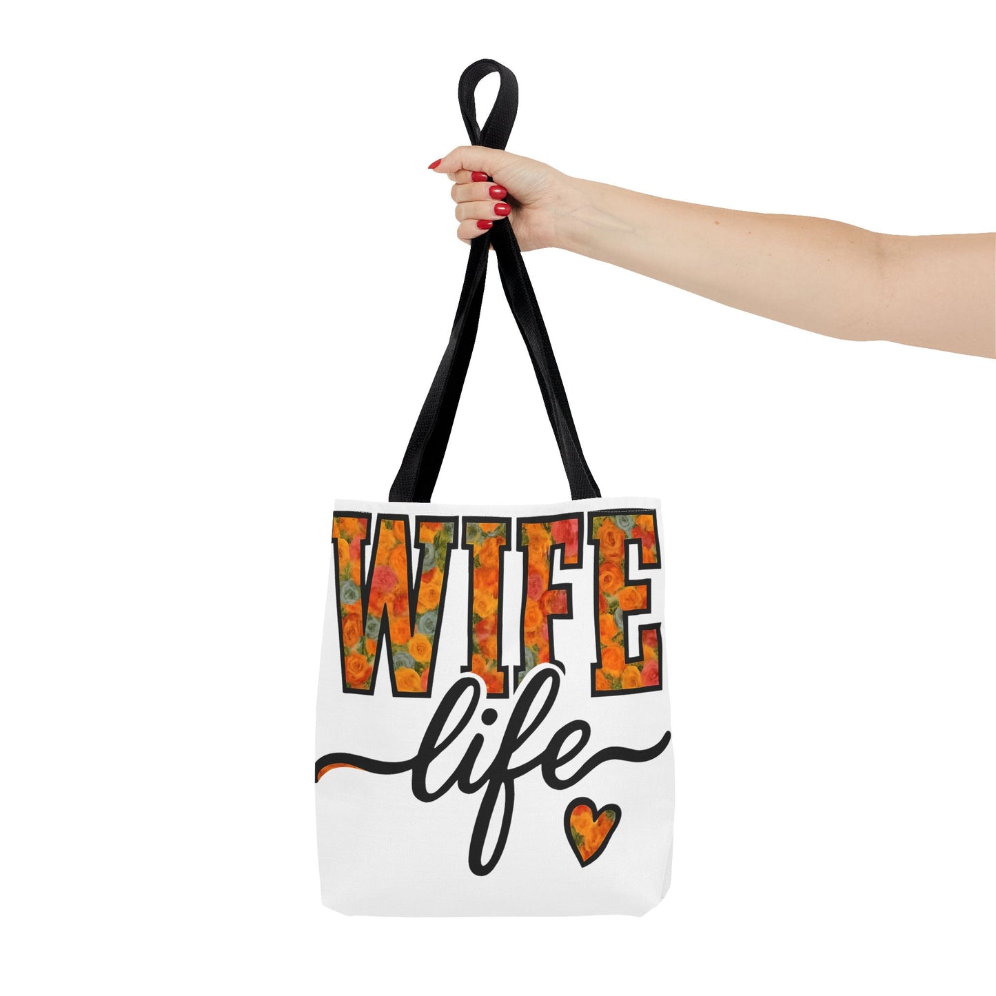 Floral Wife Life Tote Bag, Fun Gift for Spouses, Everyday Use, Beach Bag, Shopping Tote, Marriage Celebration