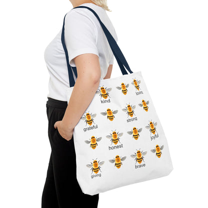 Inspirational Bee Tote Bag, Eco-Friendly Bag for Shopping, Gift for Friends, Kindness Quote Bag, Positive Affirmation Tote
