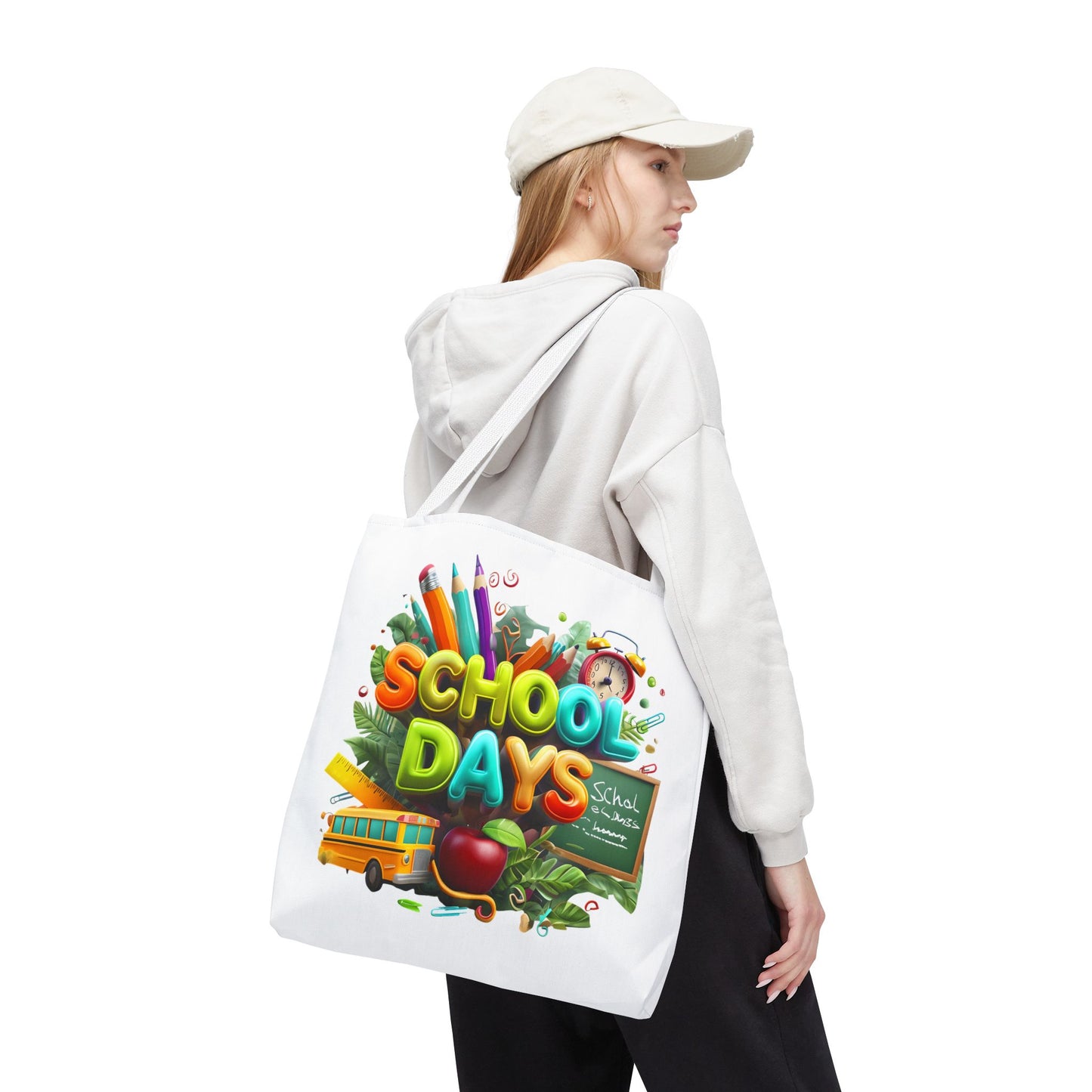 Colorful School Days Tote Bag For Students, Teachers, Back to School, Stylish Shopping Bag, Educational Gift, Eco-Friendly Reusable