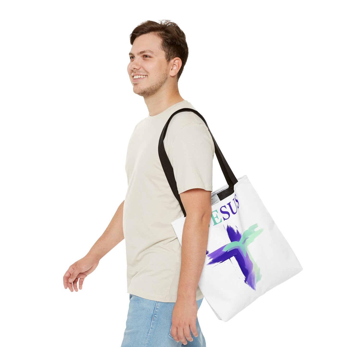 Colorful Modern Christian Tote Bag, Gift For Her, Uplifting Message, Faith Based Accessory