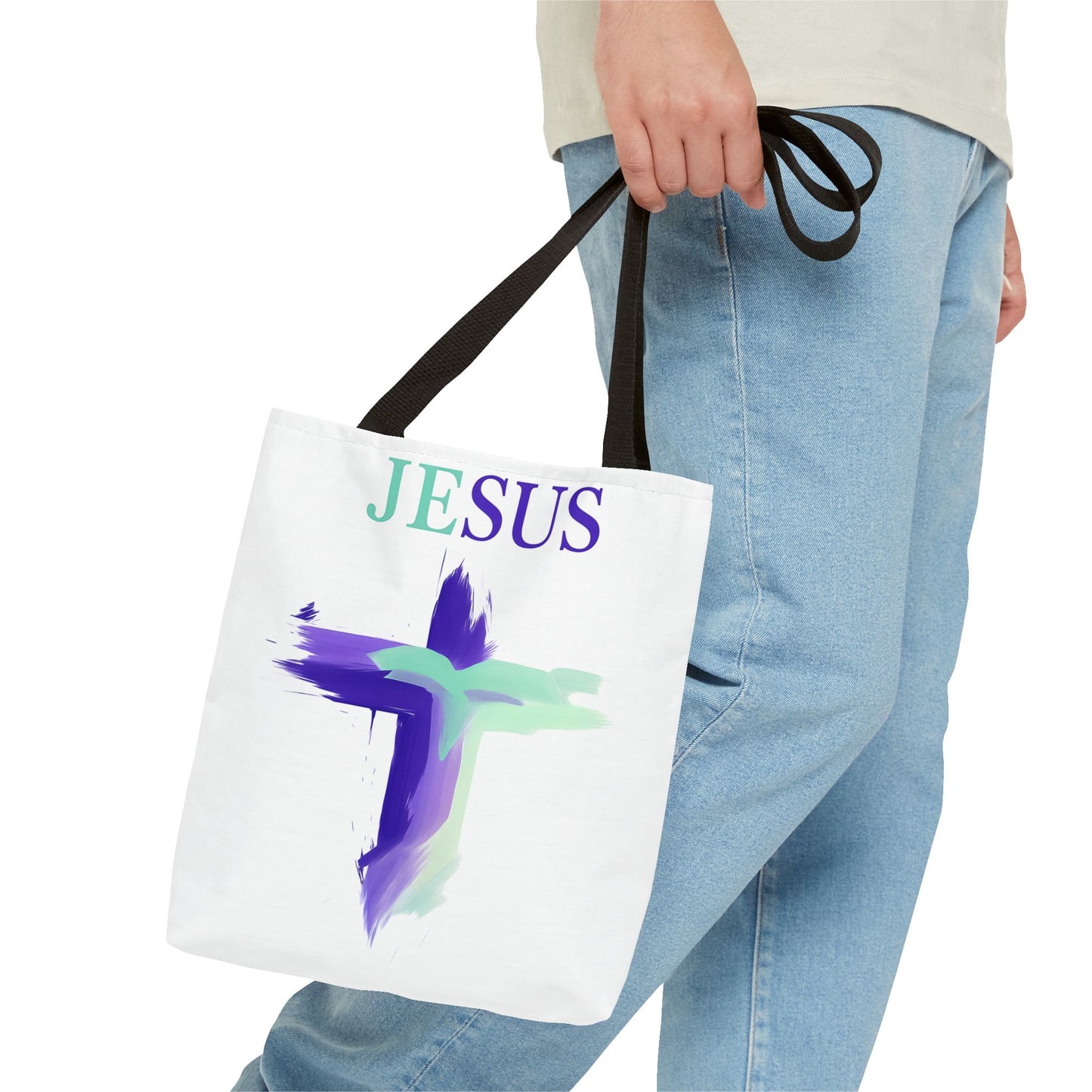 Colorful Modern Christian Tote Bag, Gift For Her, Uplifting Message, Faith Based Accessory