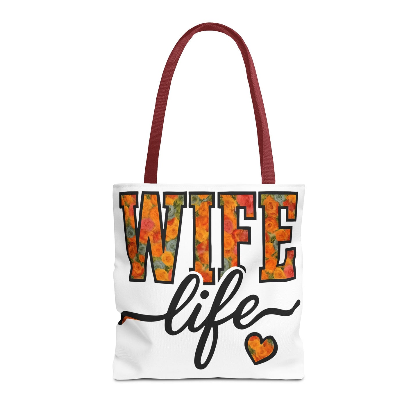 Floral Wife Life Tote Bag, Fun Gift for Spouses, Everyday Use, Beach Bag, Shopping Tote, Marriage Celebration