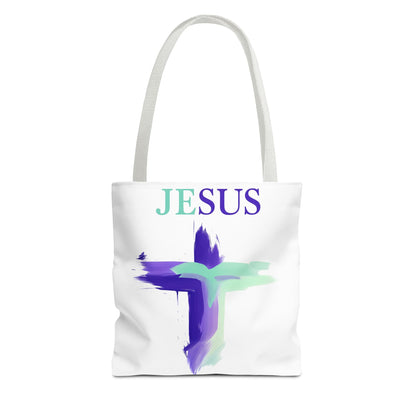 Colorful Modern Christian Tote Bag, Gift For Her, Uplifting Message, Faith Based Accessory