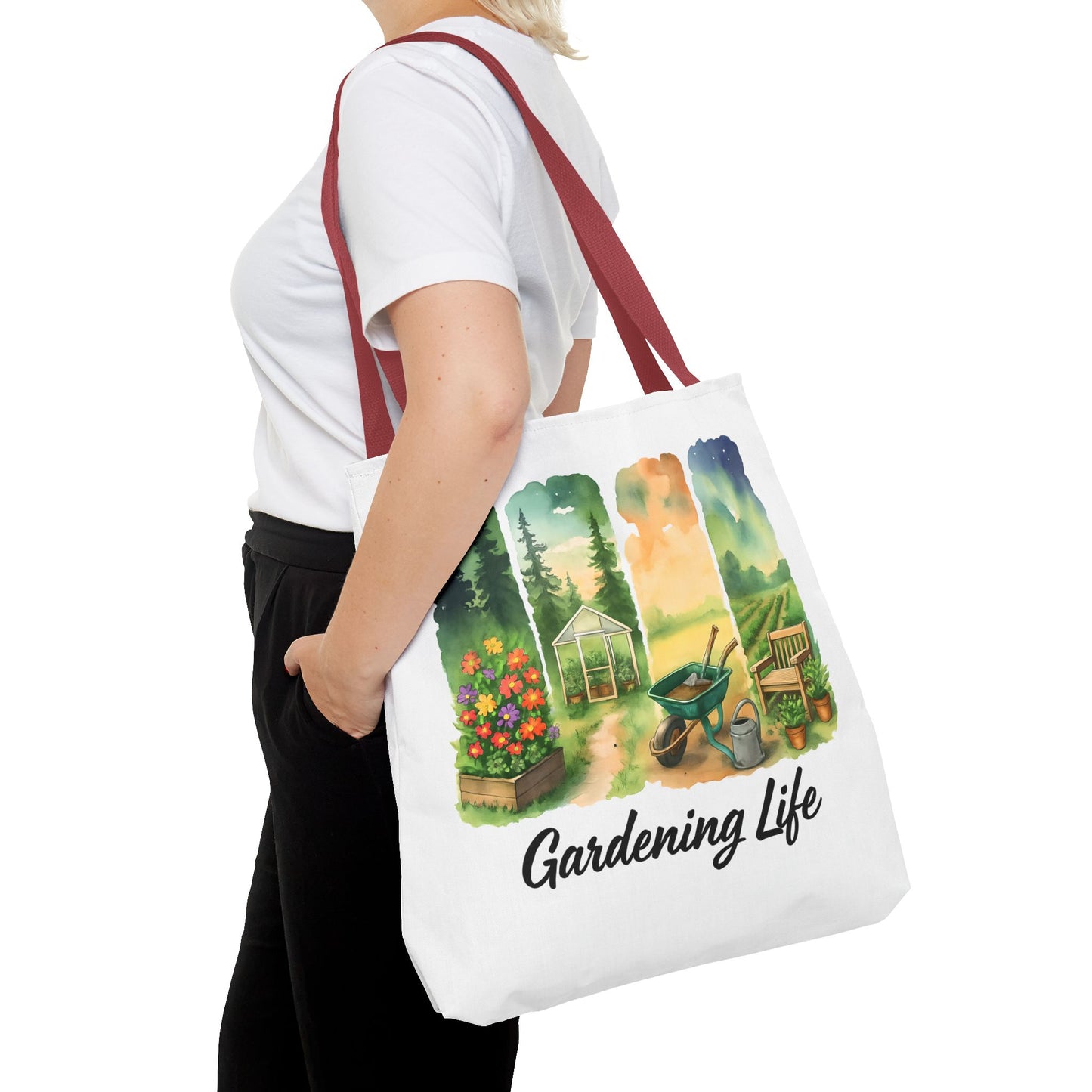 Gardening Life Tote Bag | Gardening Accessory, Shopping Bag, Gift for Gardeners, Floral Design, Reusable Tote