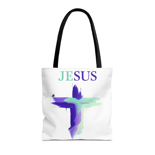 Colorful Modern Christian Tote Bag, Gift For Her, Uplifting Message, Faith Based Accessory
