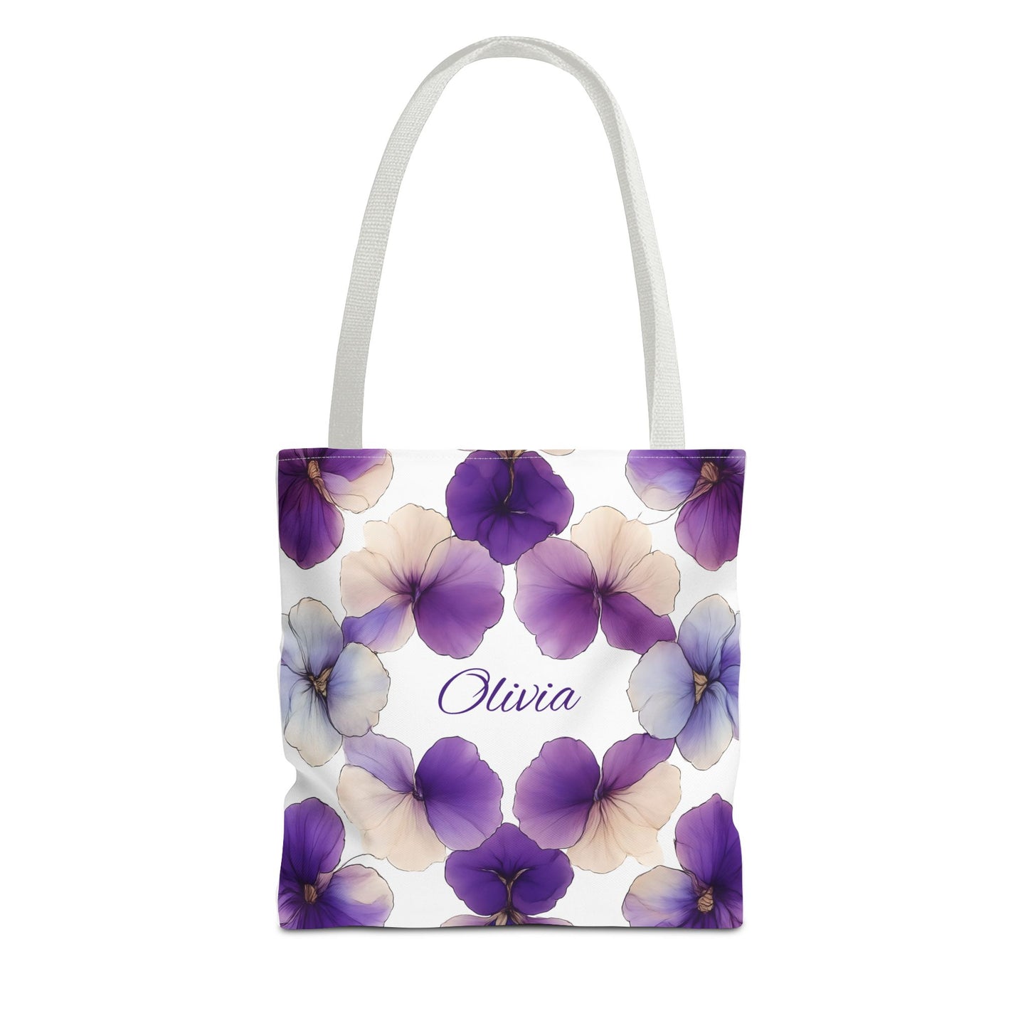 February Birth Month Flower Tote Bag, Eco-Friendly Reusable Grocery Shopping Bag, Floral Gift, Gift For Bridesmaids