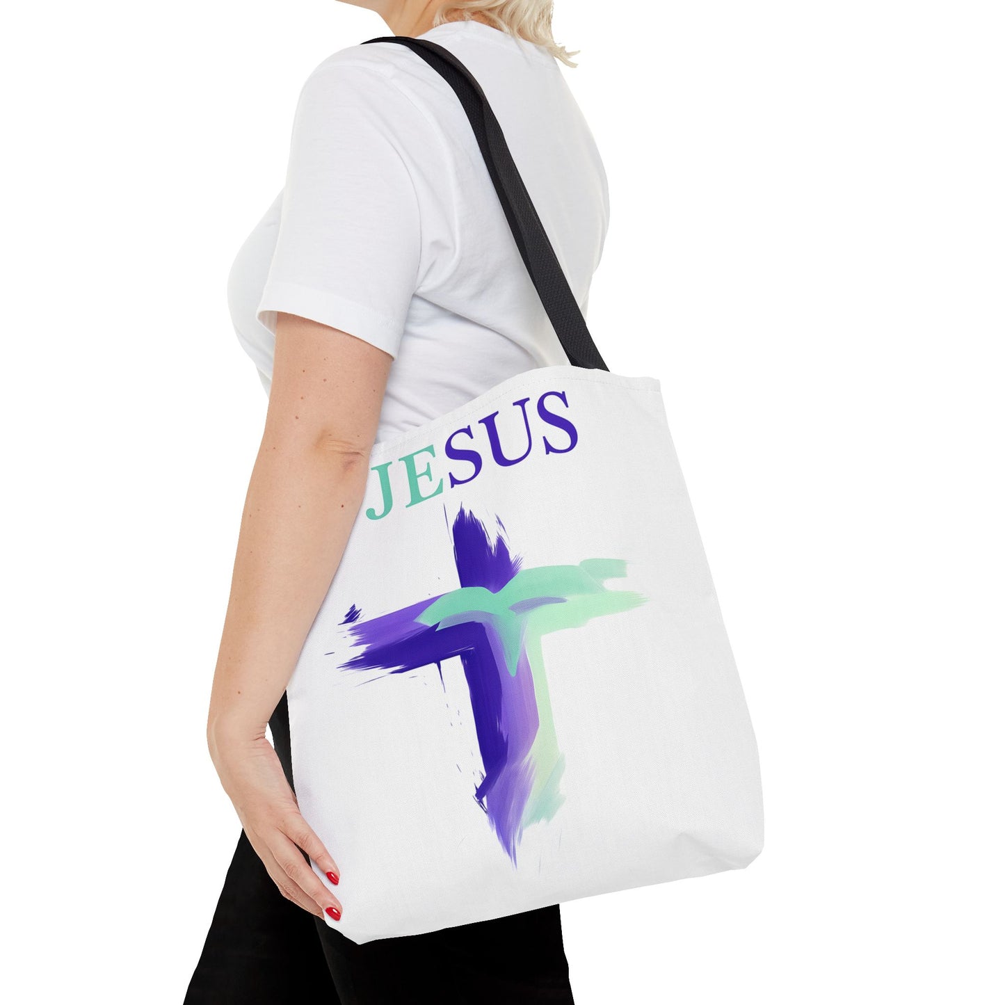 Colorful Modern Christian Tote Bag, Gift For Her, Uplifting Message, Faith Based Accessory