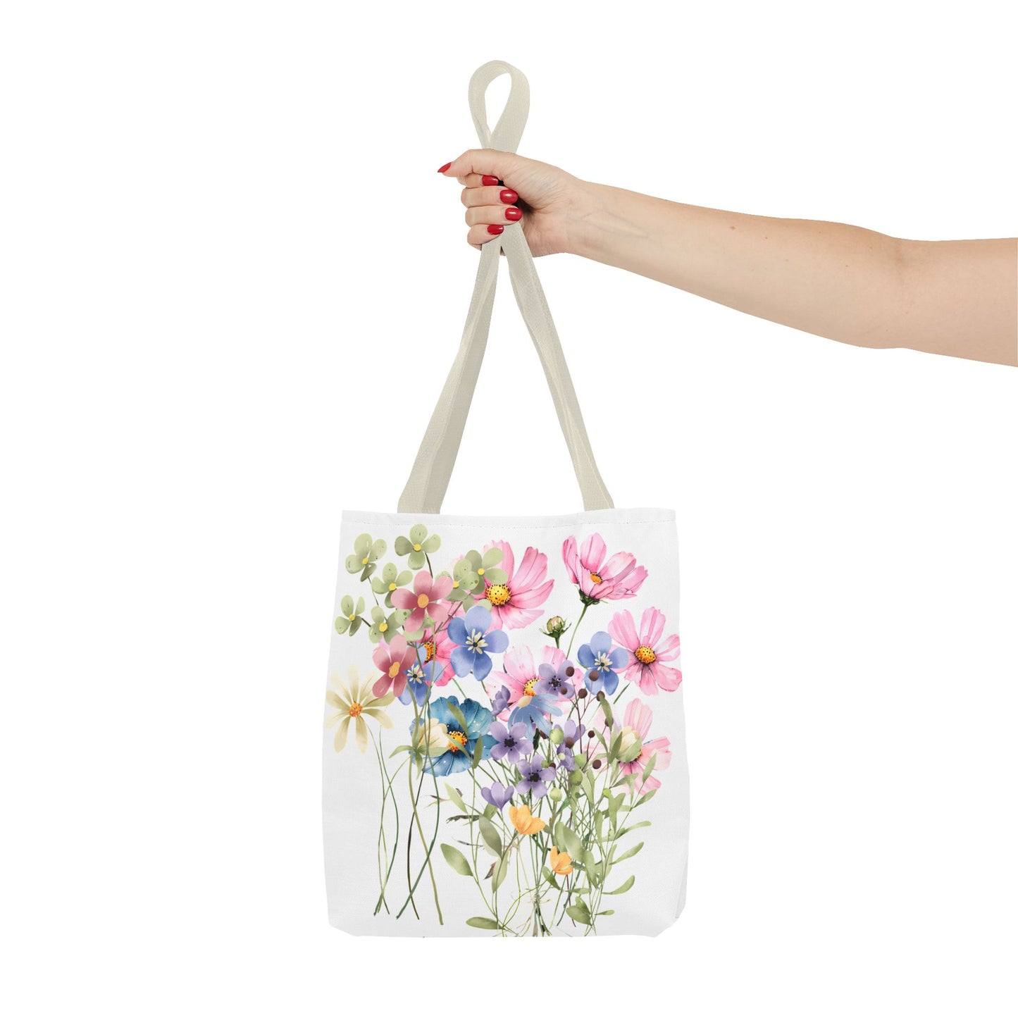 Pastel Floral Tote Bag - Pretty Wildflower Design, Reusable Eco-Friendly Shopping Bag, Gift for Her, Summer Accessory, Beach Bag