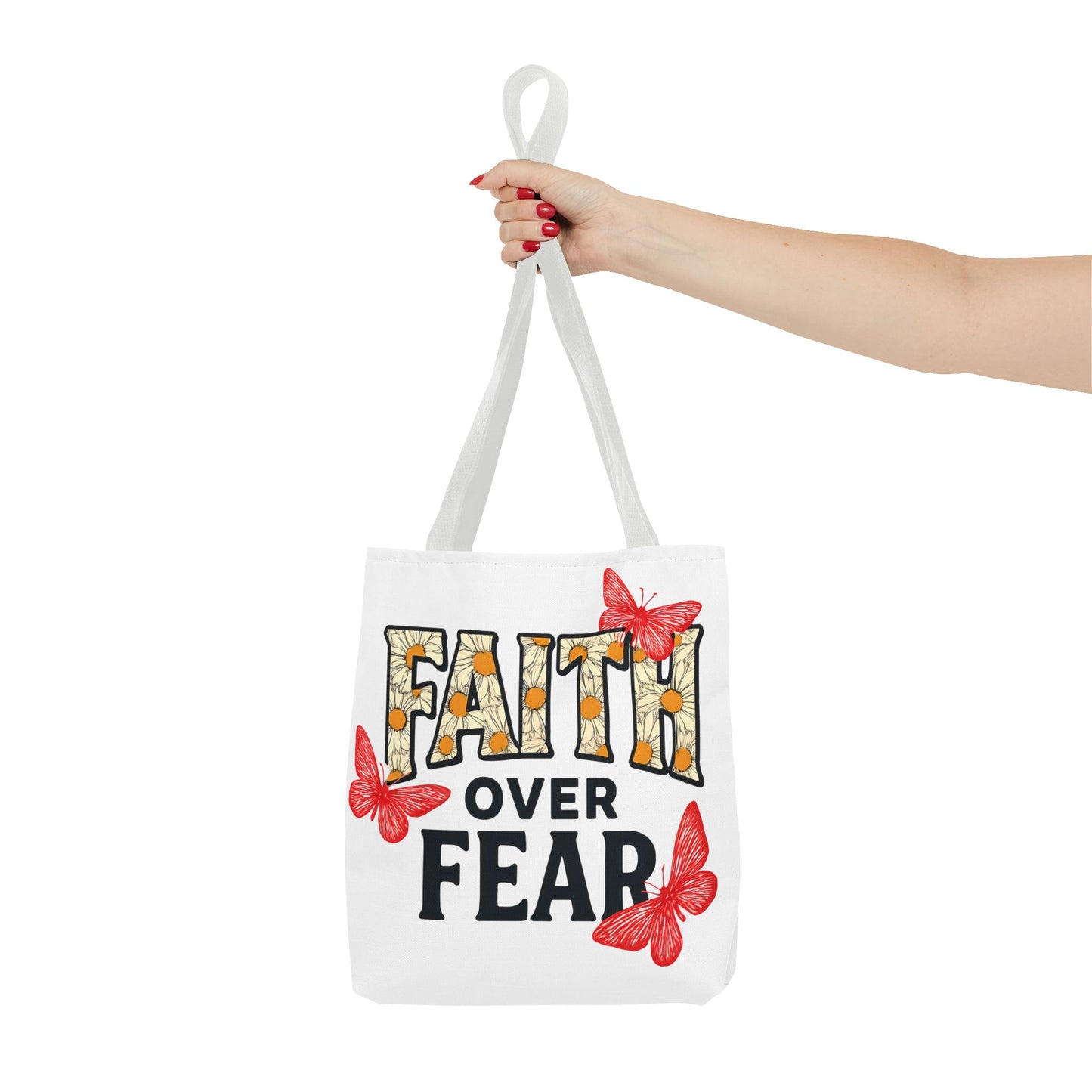 Inspiring Tote Bag – Faith Over Fear, Motivational Gift, Carry All Bag, Everyday Use, Women’s Tote, Uplifting Accessories