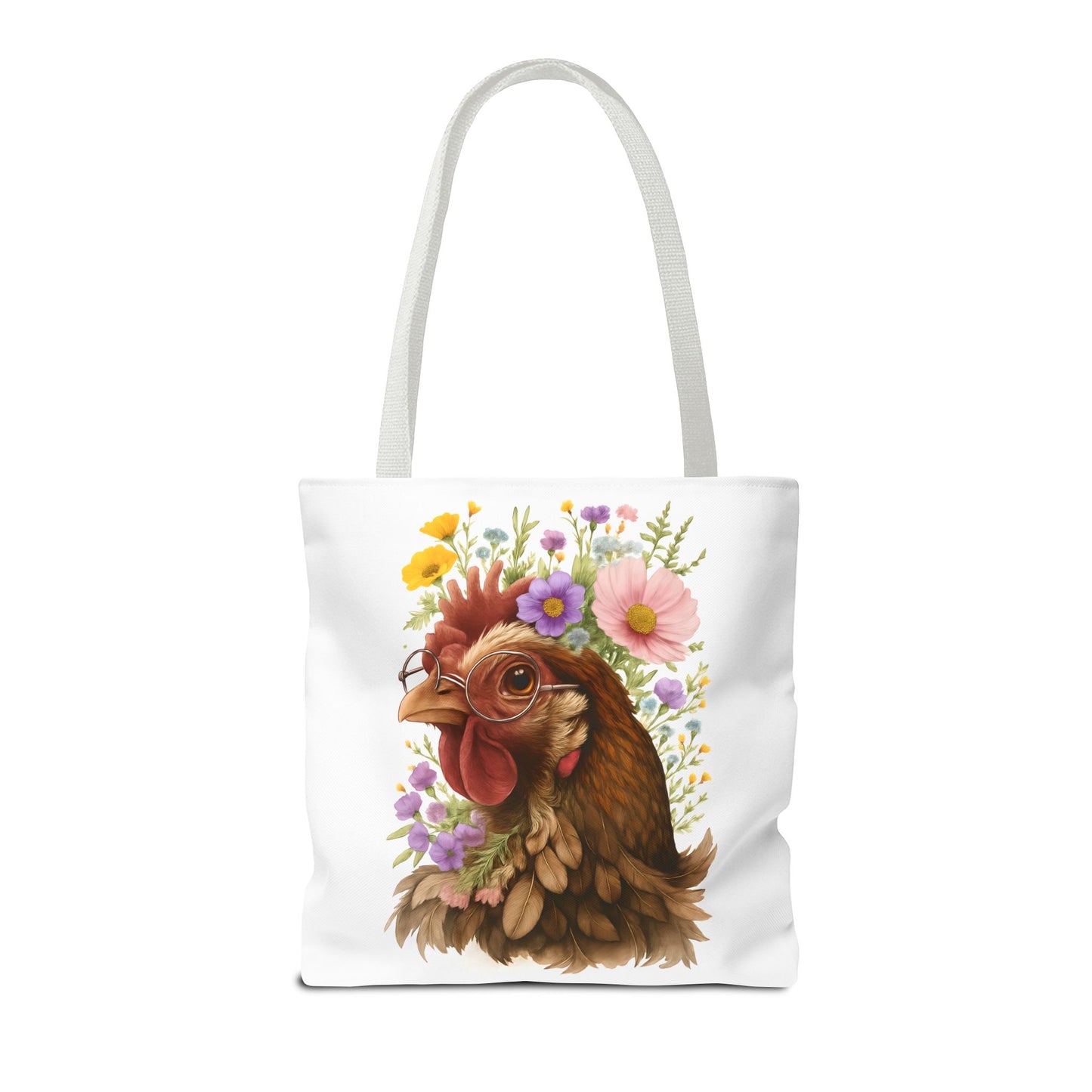 Floral Chicken Tote Bag, Farmhouse Decor, Gifts for Chicken Lovers, Cute Animal Tote, Spring and Summer Bags