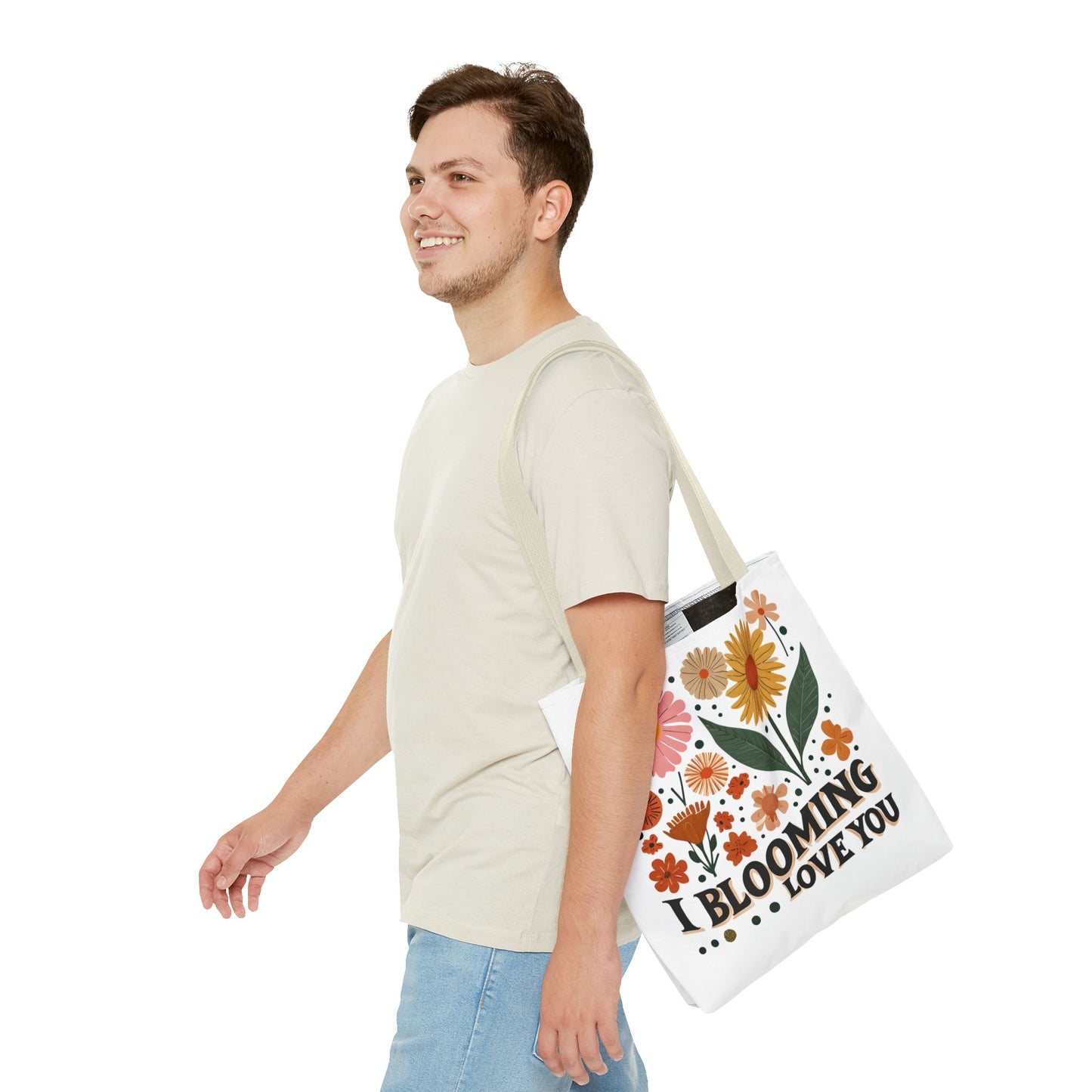 Floral Tote Bag - "I Blooming Love You" - Perfect Gift for Birthdays, Mother's Day, or Spring Celebrations, Floral Shopping Bag, [...]