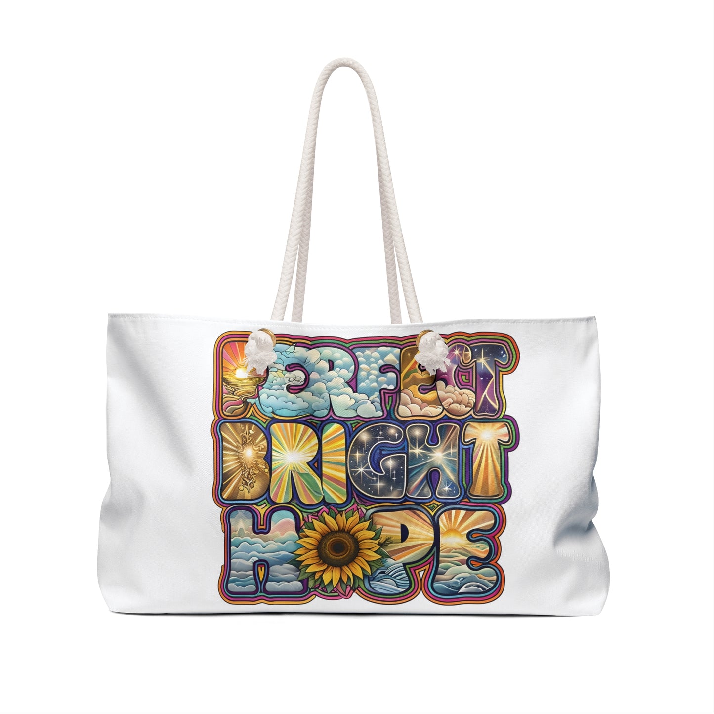 Perfect Bright Hope Weekender Bag, Stylish Travel Tote, Weekend Getaway, Inspirational Gift, Uplifting Accessory