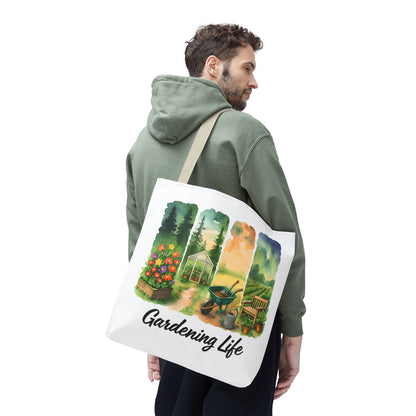 Gardening Life Tote Bag | Gardening Accessory, Shopping Bag, Gift for Gardeners, Floral Design, Reusable Tote