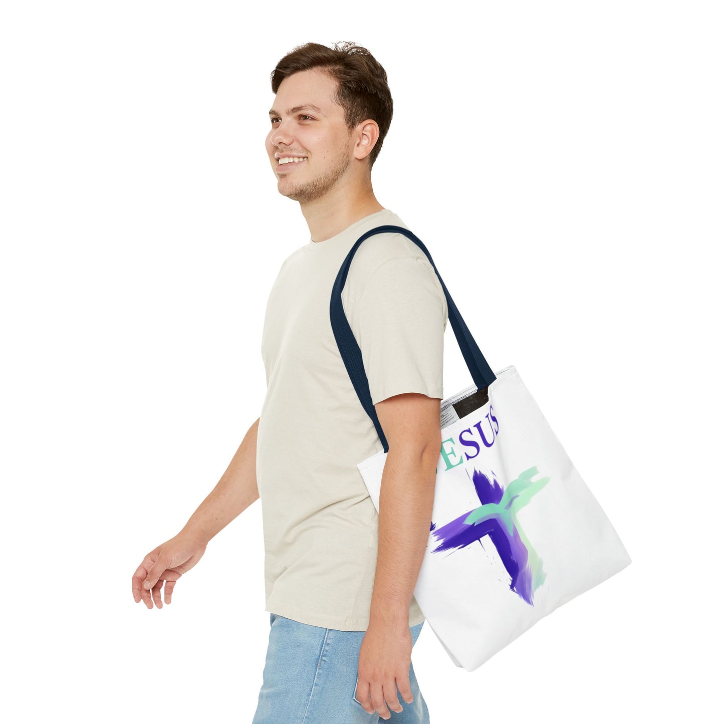 Colorful Modern Christian Tote Bag, Gift For Her, Uplifting Message, Faith Based Accessory